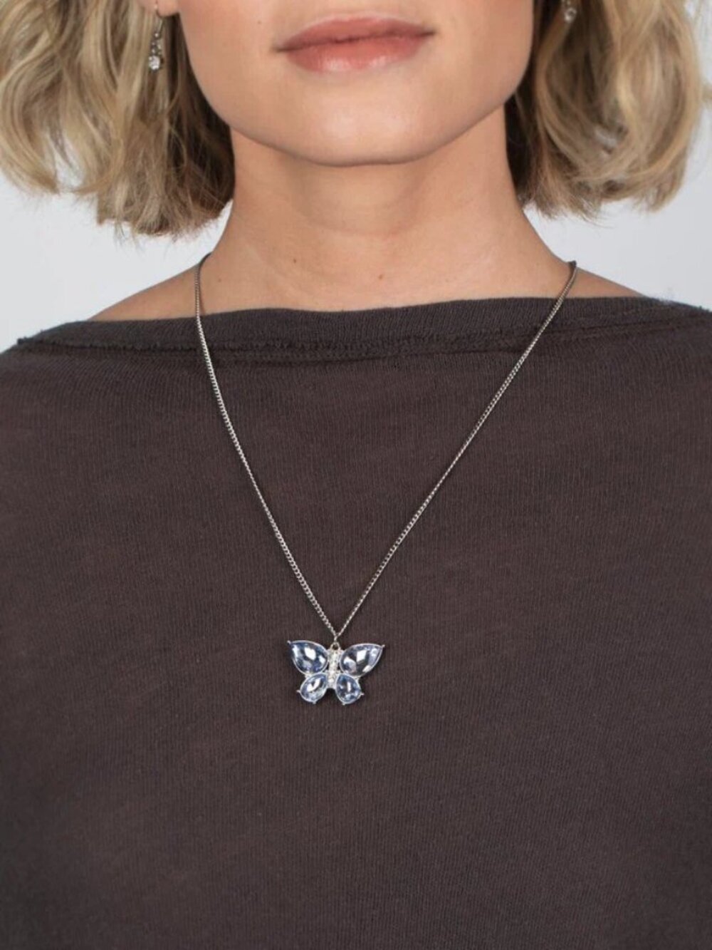 Paparazzi Jewelry Accessories - Free-Flying Flutter - Blue Necklace - Vintage